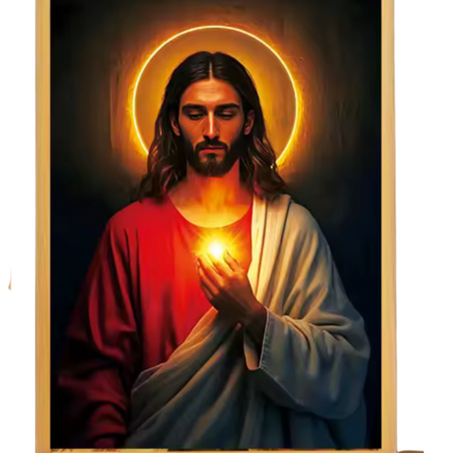 lámpara sagrada luminosa de Jesús